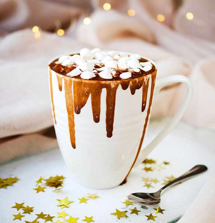 Hot Cocoa And Marshmallows in a white mug 