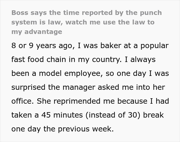 "She Saw Me Punching In And Out": Employee Figures Out How To Cheat The Punch Card System After Being Reprimanded By Boss