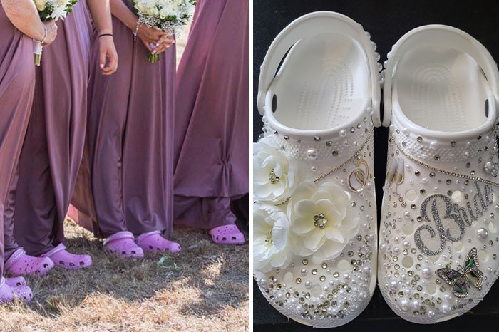 Heated Debate Ensues On Whether White Crocs Are Appropriate Footwear For Walking Down The Aisle