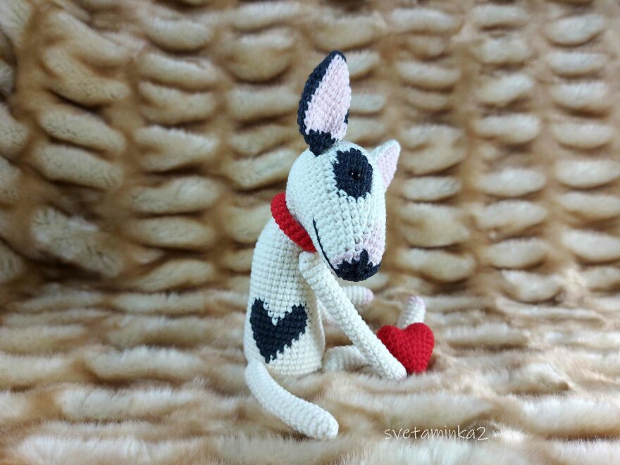 I Crocheted Amigurumi Valentines! It's Something Special This Time! Both The Chihuahua And The Bull Terrier Are Named Valentine. Of Course!
