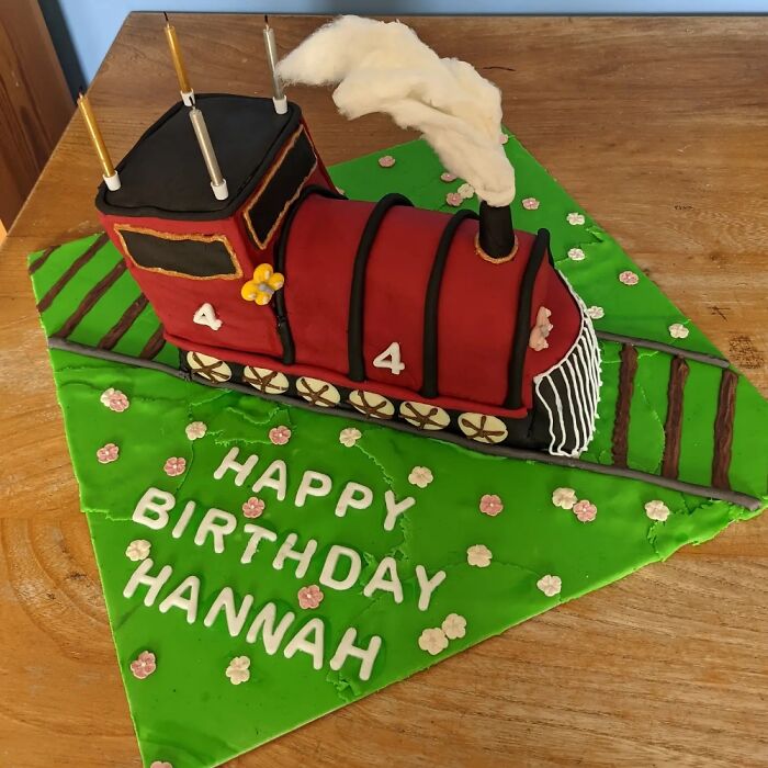 Chocolate Train Cake For A 4th Birthday