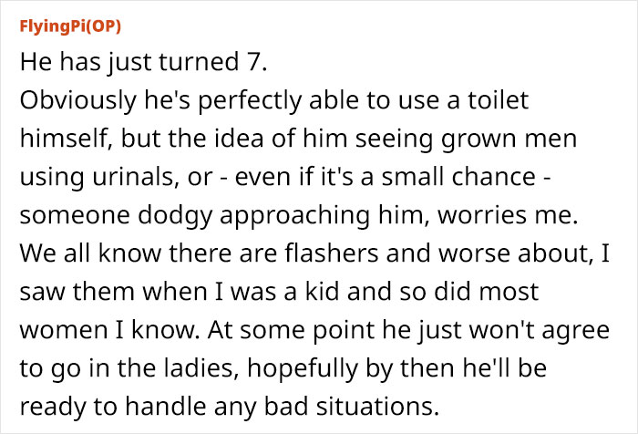 Mom Says She's Uncomfortable With Her Young Son Using Men's Bathrooms Alone, Asks For Advice Online