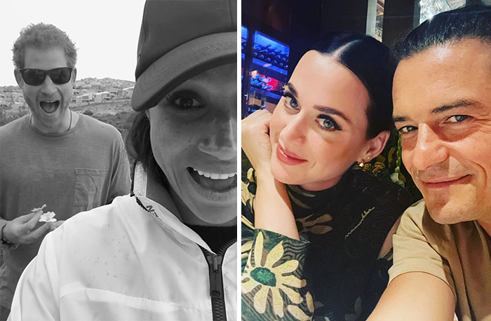 Katy Perry With Orlando Bloom And Prince Harry With Meghan Markle