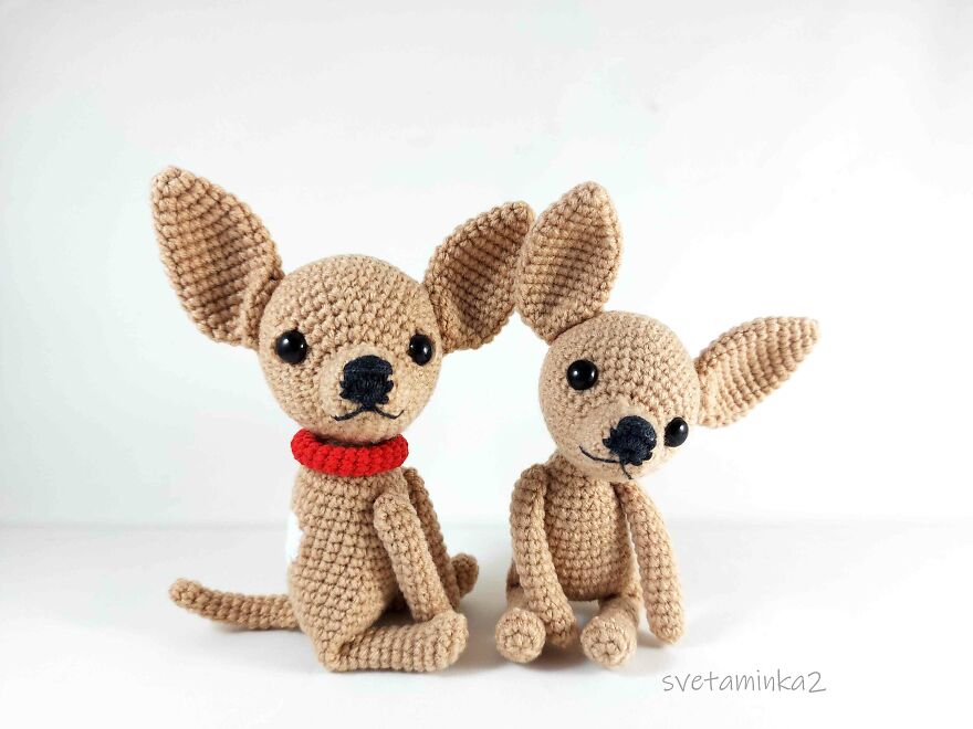I Crocheted Amigurumi Valentines! It's Something Special This Time! Both The Chihuahua And The Bull Terrier Are Named Valentine. Of Course!