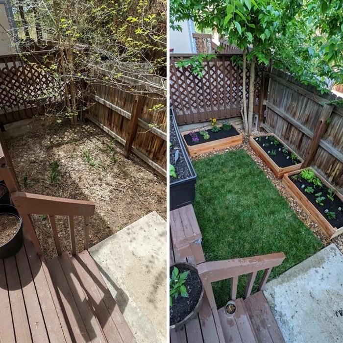 It's Small But I'm Proud Of My First Project! Overhauled My Townhouse Backyard For About $500 And 12 Hrs Labor