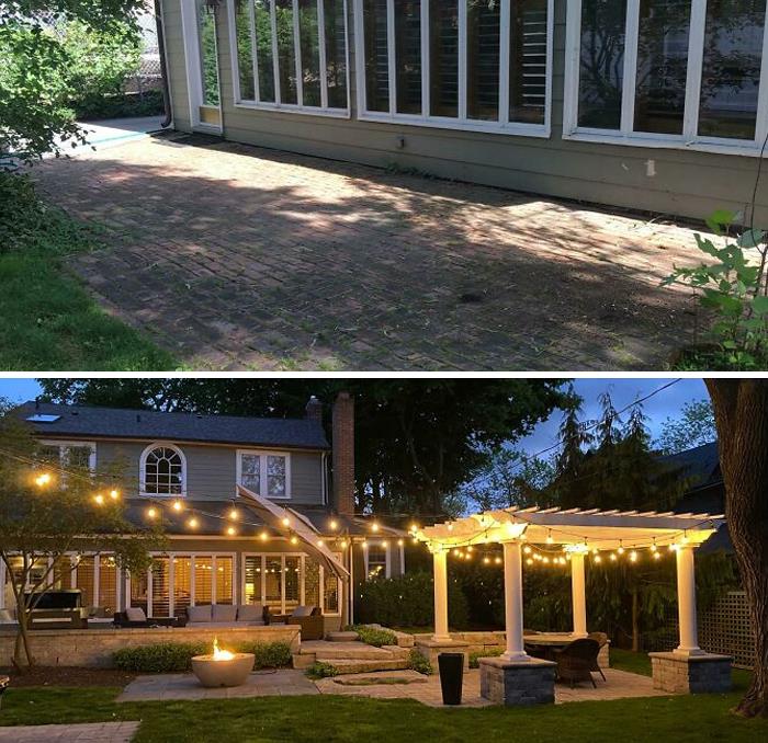 Before & After. All I Wanted Was A New Patio But Ultimately Left It Up To My Wife. She Did Good