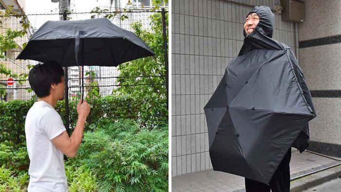 Umbrella Doubles As A Poncho. Looks Comfy!