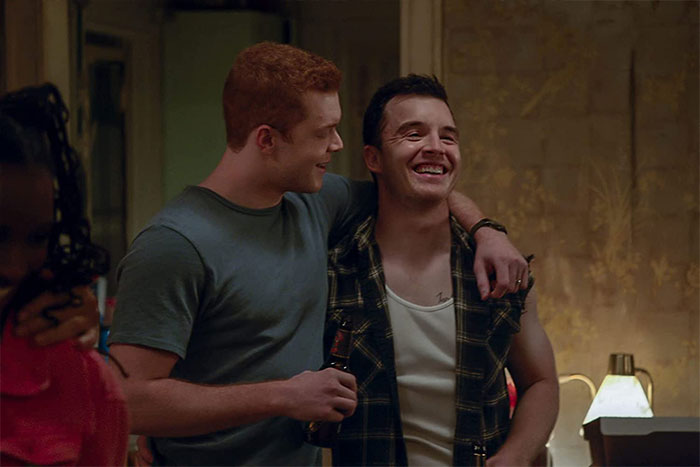 Ian Gallagher laughing with Mickey Milkovich