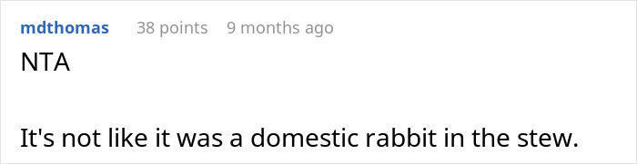 Woman Serves Rabbit Stew For Themed Party, Guests Flip Out After Realizing It Contains Actual Rabbit Meat Woman Serves Rabbit Stew For Themed Party, Guests Flip Out After Realizing It Contains Actual Rabbit Meat