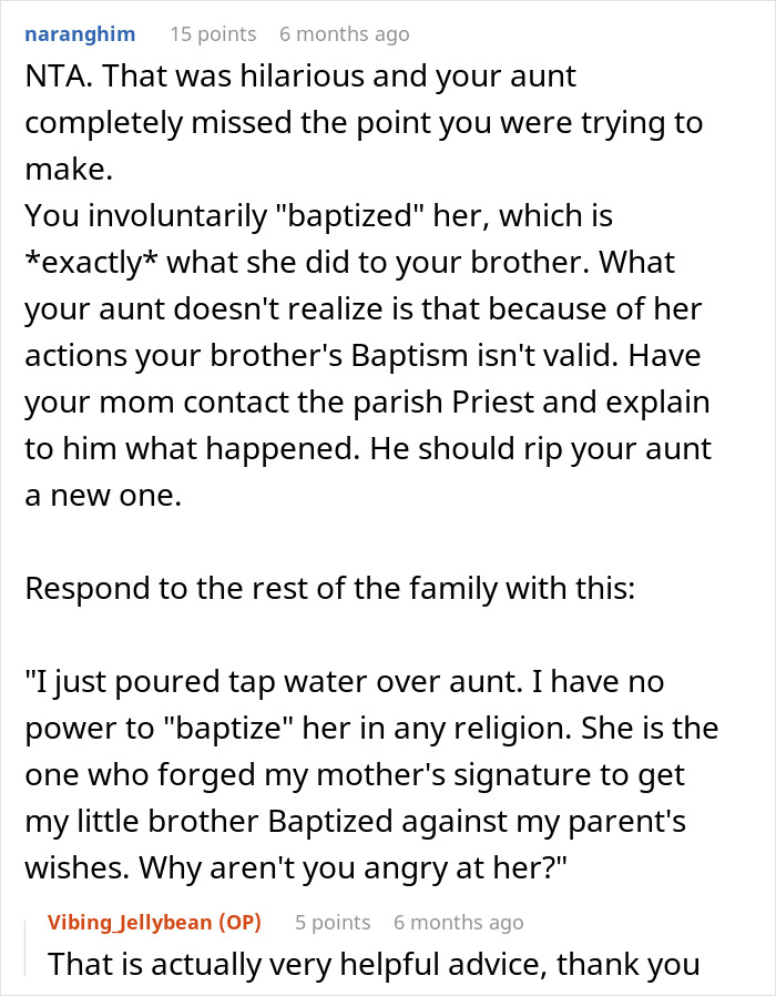 "Someone Has To Save The Boy": Religious Woman Baptizes Her Nephew Behind Everyone's Back, Receives Hilarious Revenge "Someone Has To Save The Boy": Religious Woman Baptizes Her Nephew Behind Everyone's Back, Receives Hilarious Revenge