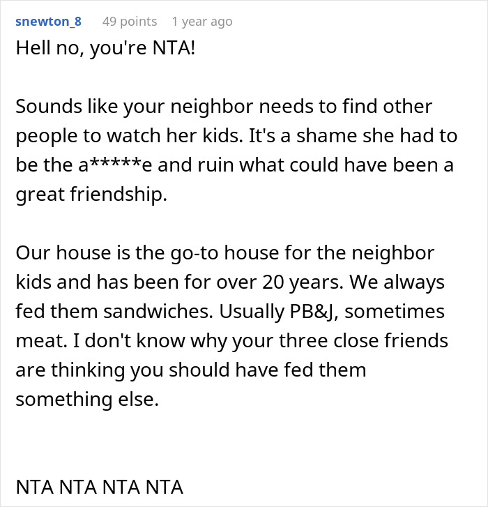 "Am I The Jerk For Not Giving My Neighbor's Kids 'Good Food'?"
