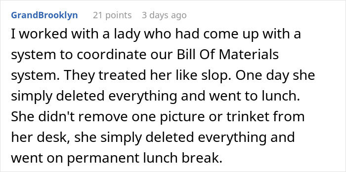 "Delete Your Files And Leave": New Boss Ignores Employee's Work For A Year Because He's 'Useless' Before Getting Him Fired, And It Costs Her Her Job