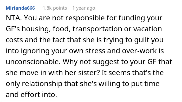 Guy Backed Online After Refusing To Financially Support His Entitled Girlfriend Who Doesn't Want To Get A Job As Her Sister Is Terminally Ill