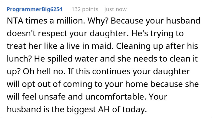 “AITA For Telling My Husband My Daughter Doesn’t Have To Accommodate His Needs?” “AITA For Telling My Husband My Daughter Doesn’t Have To Accommodate His Needs?”