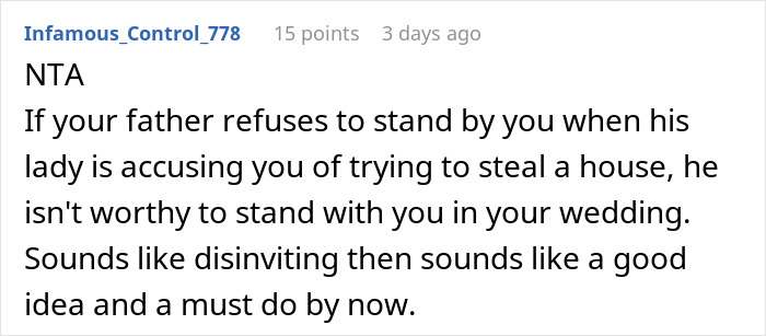 Daughter Uninvites Her Dad And His GF From Her Wedding After They Demand Everything Is Vegan, From Food To The Guests' Shoes Daughter Uninvites Her Dad And His GF From Her Wedding After They Demand Everything Is Vegan, From Food To The Guests' Shoes