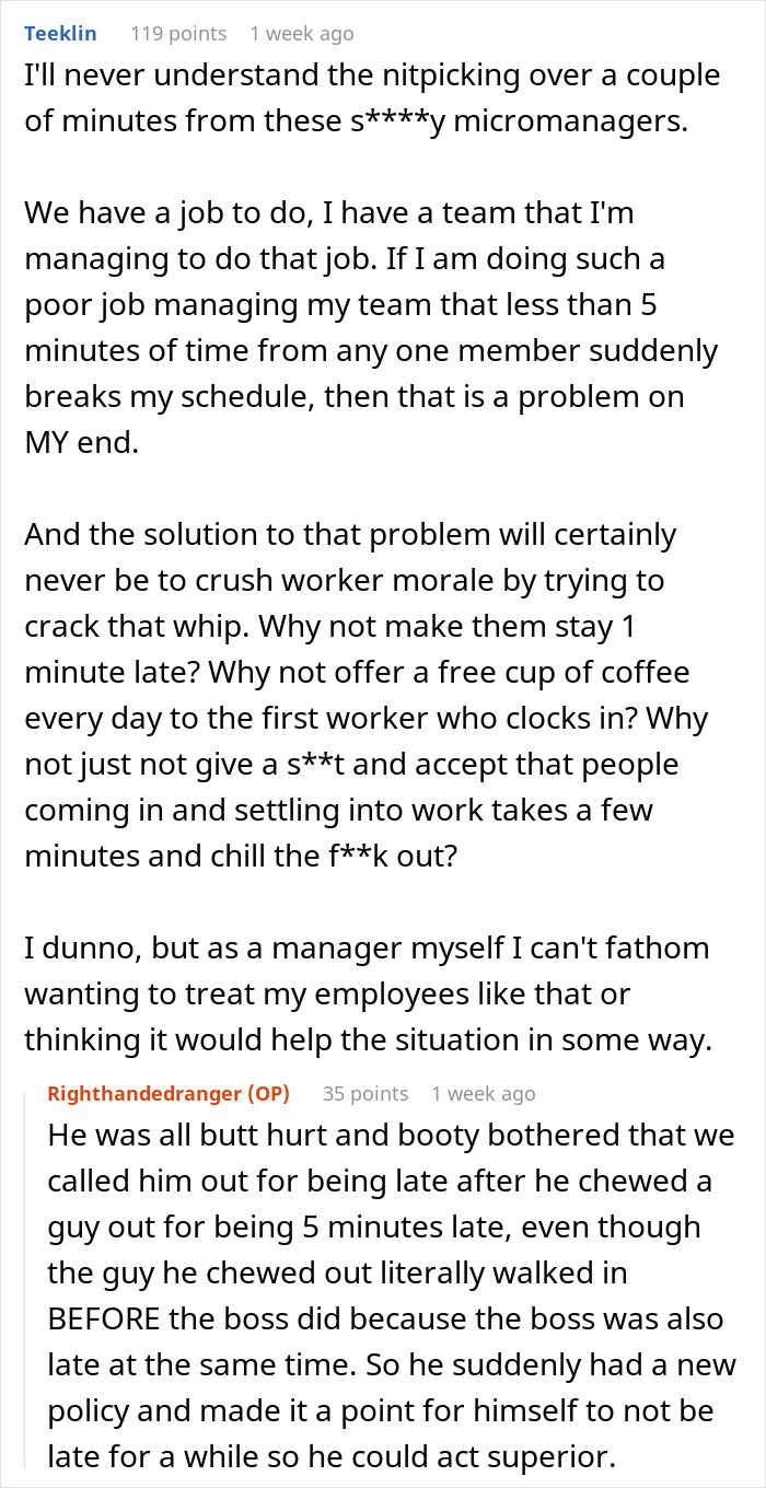 Boss, Tired Of People Not Coming In At 6 AM Sharp, Decides To Punish Them By Docking 15 Mins, But It Quickly Comes Back To Bite Him Boss, Tired Of People Not Coming In At 6 AM Sharp, Decides To Punish Them By Docking 15 Mins, But It Quickly Comes Back To Bite Him