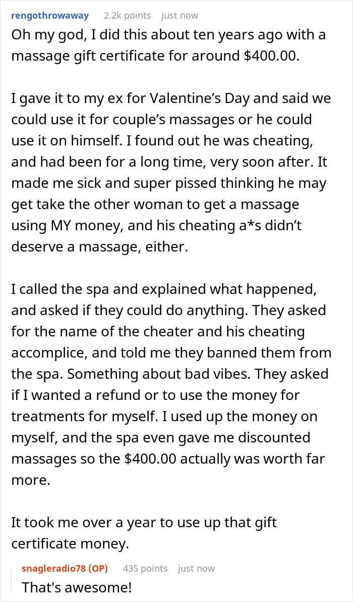 “My Ex Cheated, So I Refunded A Gift And Now She’s Livid” “My Ex Cheated, So I Refunded A Gift And Now She’s Livid”