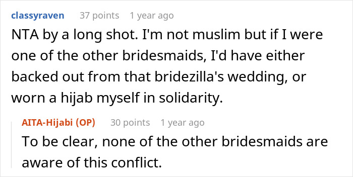 Muslim Bridesmaid Asks If She's A Jerk For Not Compromising And Keeping Her Hijab On For Her Friend's Wedding Muslim Bridesmaid Asks If She's A Jerk For Not Compromising And Keeping Her Hijab On For Her Friend's Wedding