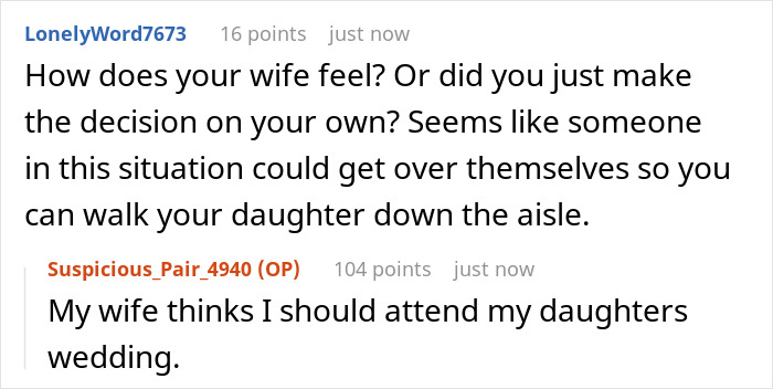 “AITA For Telling My Daughter That I Won’t Be Attending Her Wedding?”