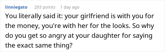 19 Y.O. Daughter Gets Excluded From Family Dinner Because She Called Her Dad’s 26 Y.O. Girlfriend A Gold Digger 19 Y.O. Daughter Gets Excluded From Family Dinner Because She Called Her Dad’s 26 Y.O. Girlfriend A Gold Digger