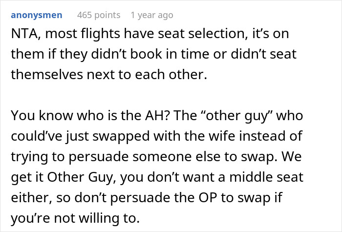 Entitled Newlyweds Are Upset Fellow Plane Traveler Refused To Accommodate For Their Lack Of Foresight When Booking Plane Seats Entitled Newlyweds Are Upset Fellow Plane Traveler Refused To Accommodate For Their Lack Of Foresight When Booking Plane Seats