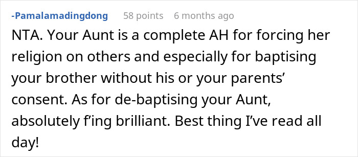 "Someone Has To Save The Boy": Religious Woman Baptizes Her Nephew Behind Everyone's Back, Receives Hilarious Revenge "Someone Has To Save The Boy": Religious Woman Baptizes Her Nephew Behind Everyone's Back, Receives Hilarious Revenge