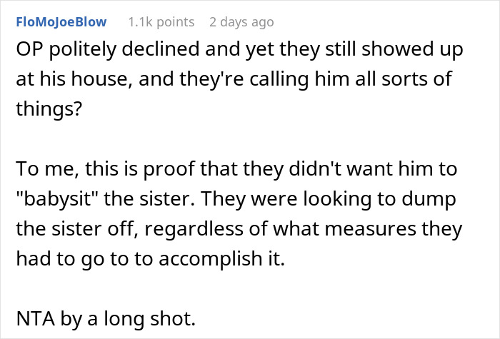 Man Asks If He’s A Jerk For Wanting To Celebrate His Wedding Anniversary With His Wife Instead Of Babysitting His Sister Man Asks If He’s A Jerk For Wanting To Celebrate His Wedding Anniversary With His Wife Instead Of Babysitting His Sister