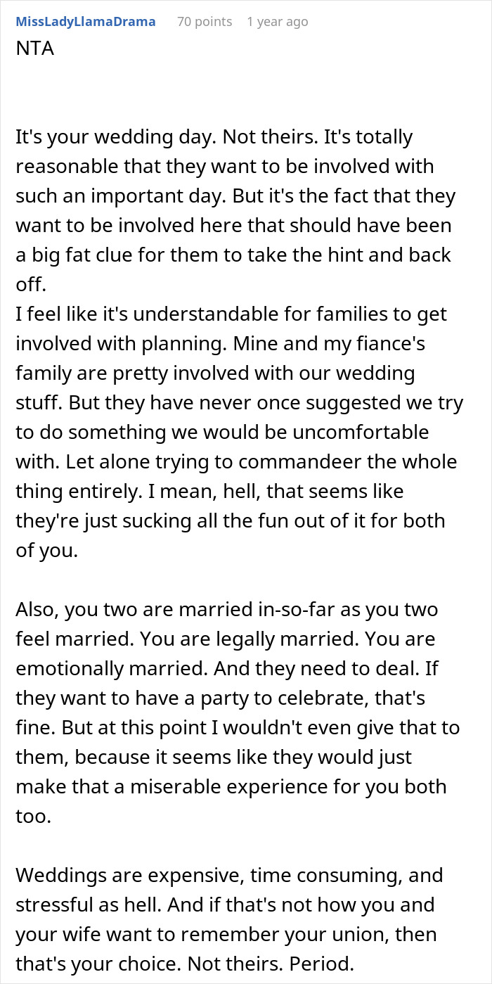 "Every Night They'd Call With Ultimatums": Couple Is Fed Up With Their Families Arguing Over Their Wedding And Decide To Elope "Every Night They'd Call With Ultimatums": Couple Is Fed Up With Their Families Arguing Over Their Wedding And Decide To Elope