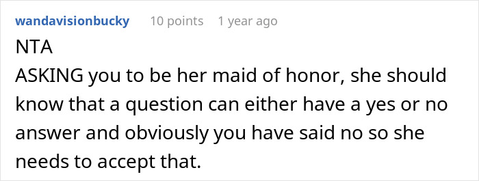 Woman Wonders “AITA For Refusing To Be My Sister’s MOH Because She’s Marrying My Ex?” Woman Wonders “AITA For Refusing To Be My Sister’s MOH Because She’s Marrying My Ex?”