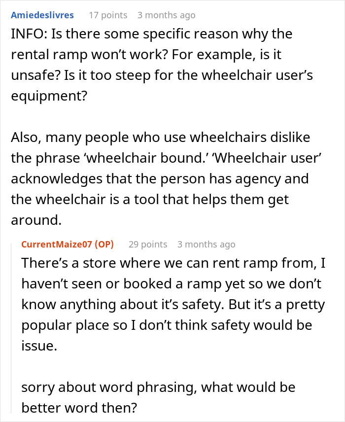 After Suggesting To Use A Temporary Ramp So Her House Can Be Accessible For A Wedding, Woman Exposes The Insulting Bride-To-Be And The Wedding Is Called Off After Suggesting To Use A Temporary Ramp So Her House Can Be Accessible For A Wedding, Woman Exposes The Insulting Bride-To-Be And The Wedding Is Called Off