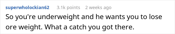 Wife Gains 4kg And Her Husband Keeps Pointing Out That He “Likes Them Petite”, So She Bites Back Wife Gains 4kg And Her Husband Keeps Pointing Out That He “Likes Them Petite”, So She Bites Back