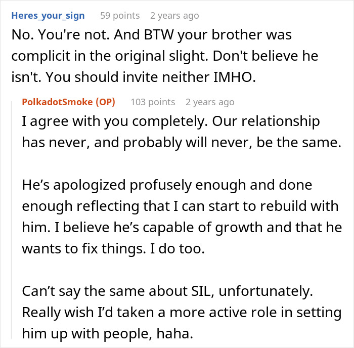SIL Fat-Shames This Guy's Fiancée, Gets Upset When She Gets Excluded From Their Wedding, Despite Her Husband Getting To Go SIL Fat-Shames This Guy's Fiancée, Gets Upset When She Gets Excluded From Their Wedding, Despite Her Husband Getting To Go