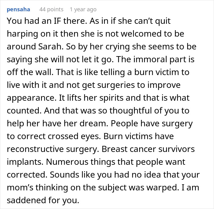 “AITA For Uninviting My Mother From My Wedding After She Called My Wife Indecent For Having Plastic Surgery?”