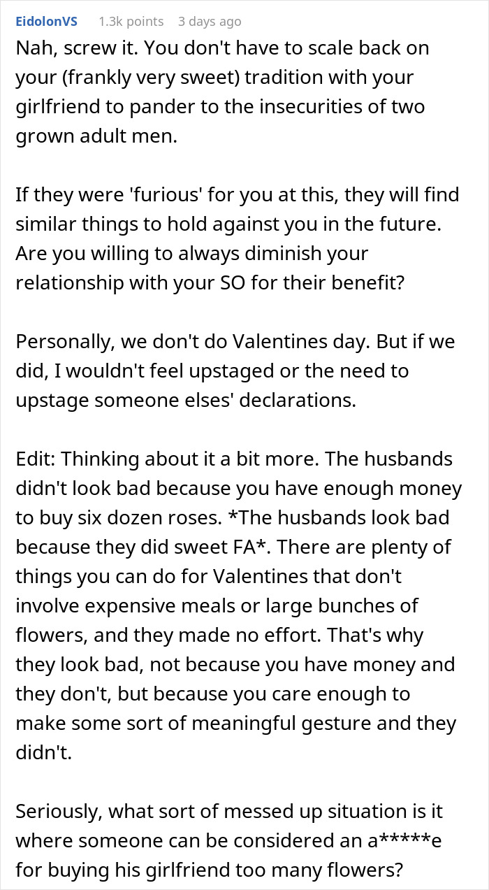 Boyfriend Showers His GF With Flowers And Presents On Valentine's Day, This Enrages Her Sisters' Husbands Boyfriend Showers His GF With Flowers And Presents On Valentine's Day, This Enrages Her Sisters' Husbands