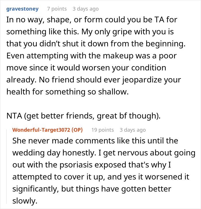 Woman Leaves "Friend's" Wedding After She's Called Out For Not Covering Up Her Skin Condition