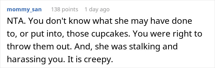 Guy Throws Away Cupcakes Sent By 18 Y.O. Obsessed Woman, Gets Called A Jerk