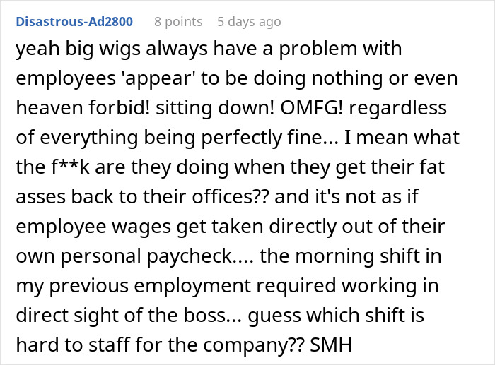 “Our Chairs Were Taken Away So We Could Not Sit Down”: Mechanics End Up Costing Employer Thousands In Malicious Compliance “Our Chairs Were Taken Away So We Could Not Sit Down”: Mechanics End Up Costing Employer Thousands In Malicious Compliance