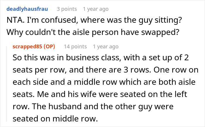 Entitled Newlyweds Are Upset Fellow Plane Traveler Refused To Accommodate For Their Lack Of Foresight When Booking Plane Seats