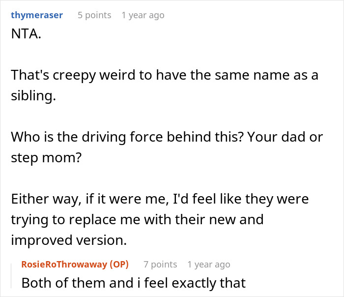“Am I A Jerk For Not Wanting My Sister To Be Named Like Me?” “Am I A Jerk For Not Wanting My Sister To Be Named Like Me?”