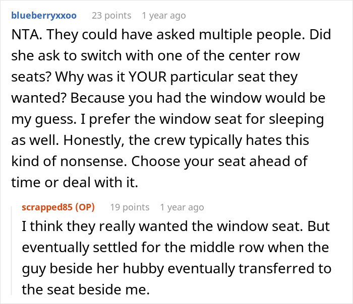 Entitled Newlyweds Are Upset Fellow Plane Traveler Refused To Accommodate For Their Lack Of Foresight When Booking Plane Seats