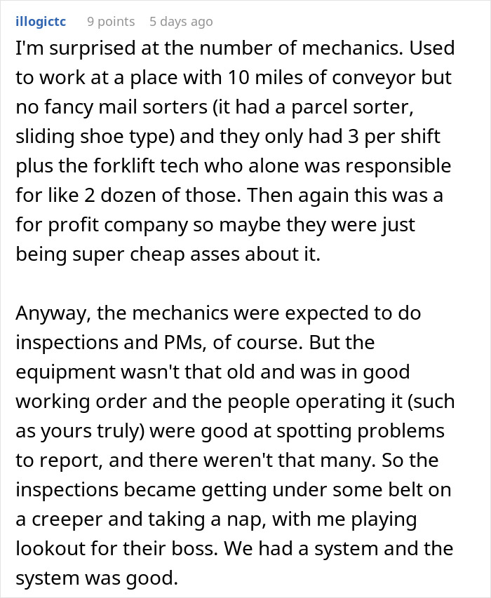 “Our Chairs Were Taken Away So We Could Not Sit Down”: Mechanics End Up Costing Employer Thousands In Malicious Compliance