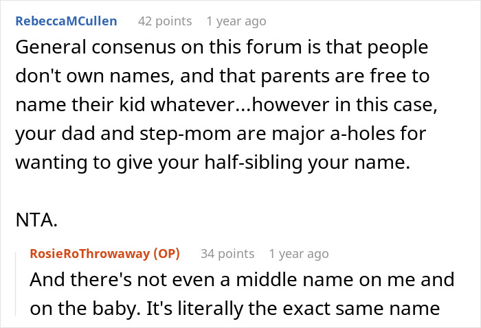 “Am I A Jerk For Not Wanting My Sister To Be Named Like Me?”