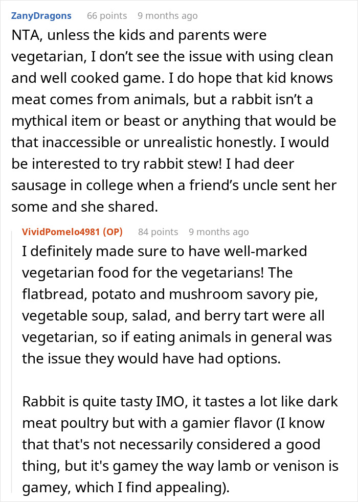 Woman Serves Rabbit Stew For Themed Party, Guests Flip Out After Realizing It Contains Actual Rabbit Meat Woman Serves Rabbit Stew For Themed Party, Guests Flip Out After Realizing It Contains Actual Rabbit Meat