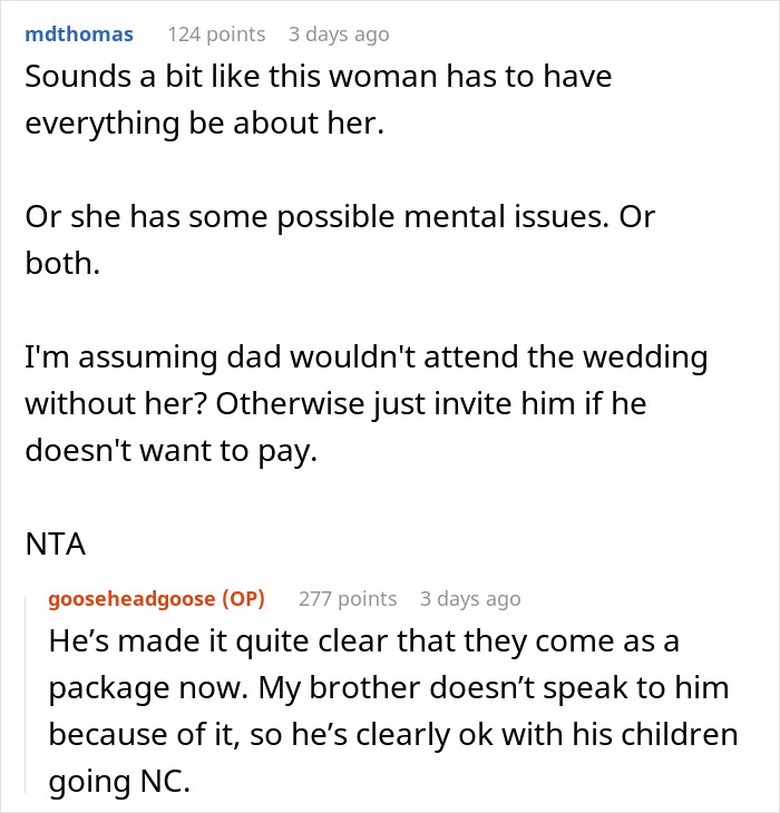 Daughter Uninvites Her Dad And His GF From Her Wedding After They Demand Everything Is Vegan, From Food To The Guests' Shoes Daughter Uninvites Her Dad And His GF From Her Wedding After They Demand Everything Is Vegan, From Food To The Guests' Shoes