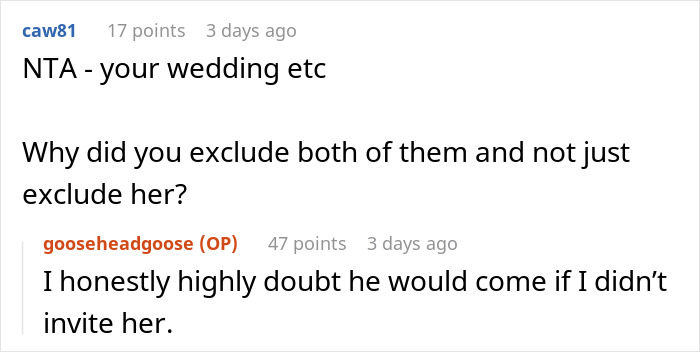 Daughter Uninvites Her Dad And His GF From Her Wedding After They Demand Everything Is Vegan, From Food To The Guests' Shoes Daughter Uninvites Her Dad And His GF From Her Wedding After They Demand Everything Is Vegan, From Food To The Guests' Shoes