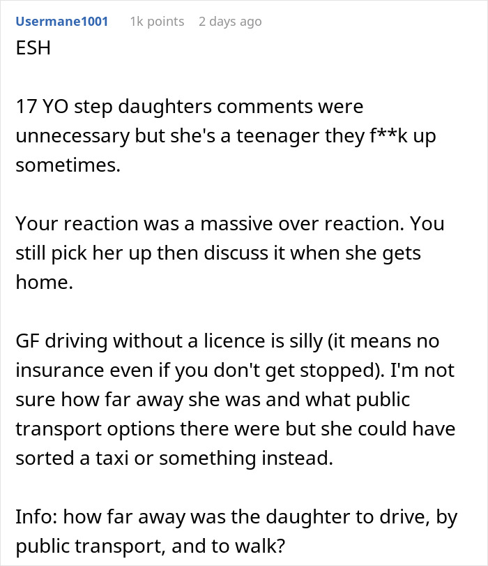Teen Calls Mom’s Partner “Creepy Stepdad” In Front Of Friends, Gets Left Without A Ride Back Home