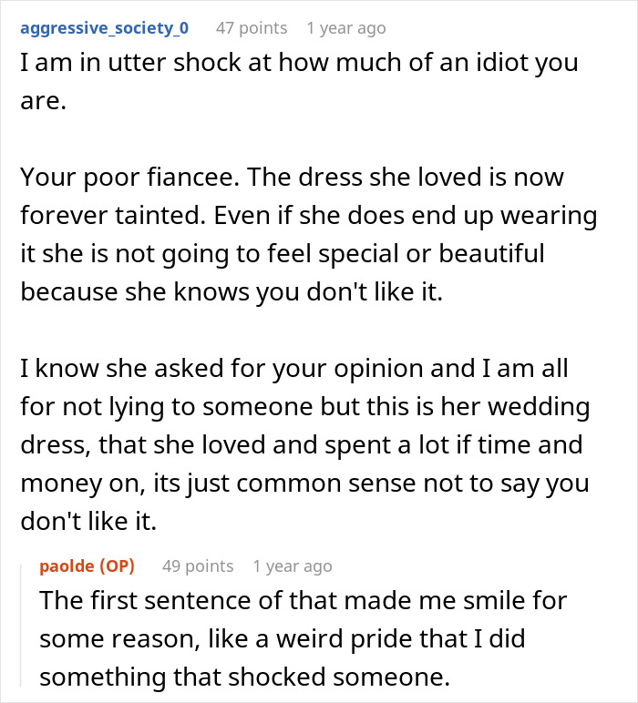 Woman Blocks Fiancé’s Number And Stays At Mom’s House After He Gives An Overly Honest Opinion On Her Wedding Dress