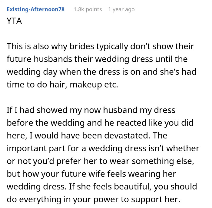 Woman Blocks Fiancé’s Number And Stays At Mom’s House After He Gives An Overly Honest Opinion On Her Wedding Dress