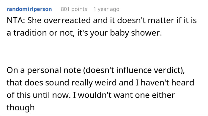 Expecting Mom Gets Called Out By Her Sister-In-Law For Not Wanting A 'Diaper Cake' For The Upcoming Baby Shower Expecting Mom Gets Called Out By Her Sister-In-Law For Not Wanting A 'Diaper Cake' For The Upcoming Baby Shower