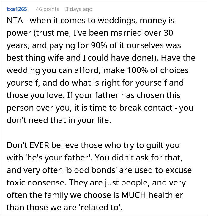 Daughter Uninvites Her Dad And His GF From Her Wedding After They Demand Everything Is Vegan, From Food To The Guests' Shoes Daughter Uninvites Her Dad And His GF From Her Wedding After They Demand Everything Is Vegan, From Food To The Guests' Shoes